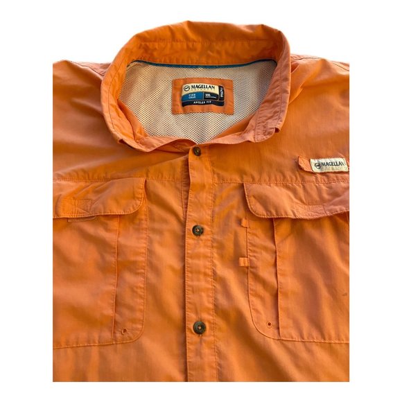 Magellan Outdoors Big Tall 3XL Vented Shirt Orange Angler Fit Fish Gear Mag Wick - Picture 12 of 14
